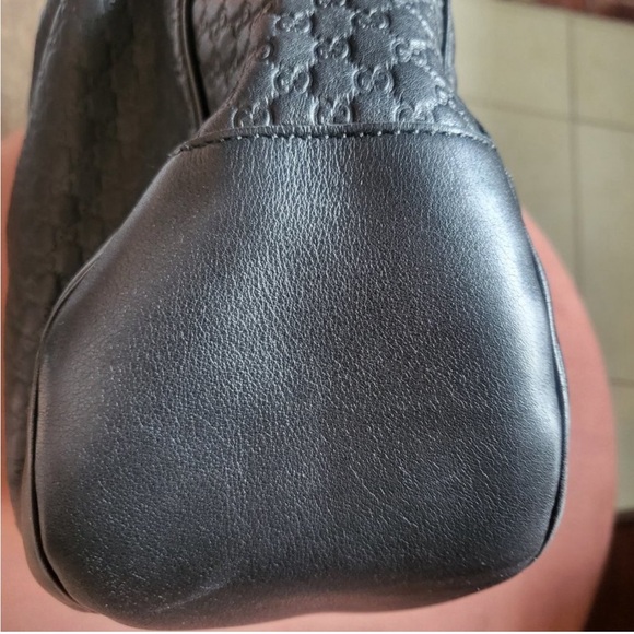 Authentic GUCCI -BLACK LEATHER- Bree soft Microguccissima Margaux leather Hobo - Picture 9 of 10